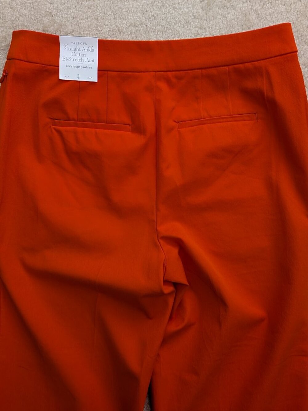 NWT Talbots straight orange pants 4 - Picture 6 of 12